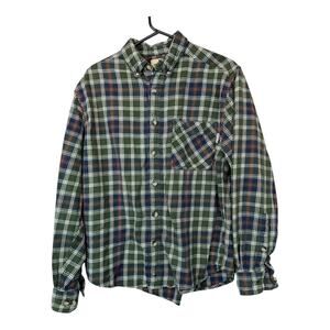 Mens Grunge Flannel Shirt Button Down Distressed Gorpcore Utility Woolrich sz M